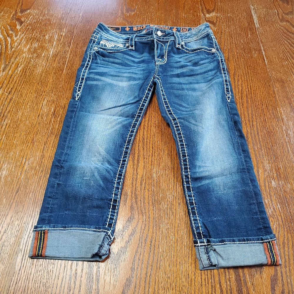 Rock Revival Blue Denim Capris